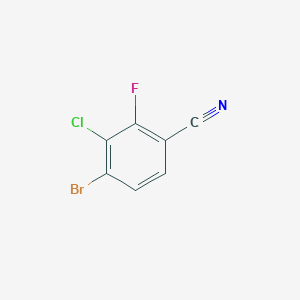 4-Bromo-3-chloro-2-fluorobenzonitrile chemical structure (CAS 1160574-68-4)