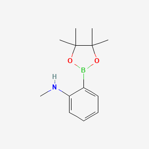 N-Methyl-2-(4,4,5,5-tetramethyl-1,3,2-dioxaborolan-2-yl)aniline chemical structure (CAS 1160686-01-0)