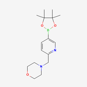 4-((5-(4,4,5,5-Tetramethyl-1,3,2-dioxaborolan-2-yl)pyridin-2-yl)methyl)morpholine chemical structure (CAS 1160790-92-0)