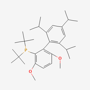 Di-tert-butyl(2',4',6'-triisopropyl-3,6-dimethoxy-[1,1'-biphenyl]-2-yl)phosphine chemical structure (CAS 1160861-53-9)