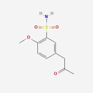 2-Methoxy-5-(2-oxopropyl)benzenesulfonamide chemical structure (CAS 116091-63-5)