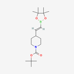 (E)-tert-Butyl 4-(2-(4,4,5,5-tetramethyl-1,3,2-dioxaborolan-2-yl)vinyl)piperidine-1-carboxylate chemical structure (CAS 1160924-51-5)