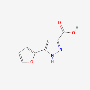 5-(Furan-2-yl)-1H-pyrazole-3-carboxylic acid chemical structure (CAS 116153-81-2)