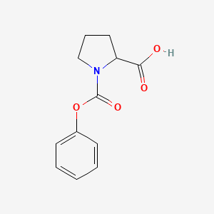 1-(Phenoxycarbonyl)pyrrolidine-2-carboxylic acid chemical structure (CAS 1161602-22-7)