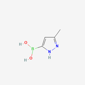 (5-Methyl-1H-pyrazol-3-yl)boronic acid chemical structure (CAS 1163248-54-1)