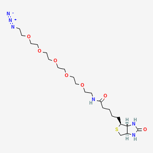 N-(17-Azido-3,6,9,12,15-pentaoxaheptadecyl)-5-((3aS,4S,6aR)-2-oxohexahydro-1H-thieno[3,4-d]imidazol-4-yl)pentanamide chemical structure (CAS 1163732-89-5)