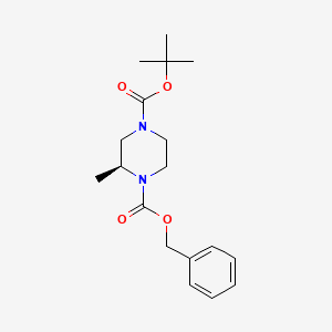 1-Benzyl 4-(tert-butyl) (S)-2-methylpiperazine-1,4-dicarboxylate chemical structure (CAS 1163793-31-4)