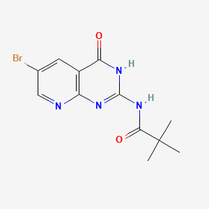 N-(6-Bromo-4-oxo-1,4-dihydropyrido[2,3-d]pyrimidin-2-yl)pivalamide chemical structure (CAS 116387-22-5)