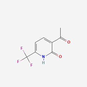 1-(2-Hydroxy-6-(trifluoromethyl)pyridin-3-yl)ethanone chemical structure (CAS 116548-05-1)