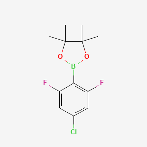2-(4-Chloro-2,6-difluorophenyl)-4,4,5,5-tetramethyl-1,3,2-dioxaborolane chemical structure (CAS 1165935-84-1)