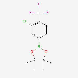 2-(3-Chloro-4-(trifluoromethyl)phenyl)-4,4,5,5-tetramethyl-1,3,2-dioxaborolane chemical structure (CAS 1165935-97-6)