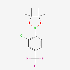 2-(2-Chloro-4-(trifluoromethyl)phenyl)-4,4,5,5-tetramethyl-1,3,2-dioxaborolane chemical structure (CAS 1165935-98-7)