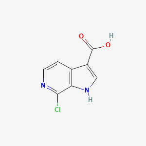 7-Chloro-1H-pyrrolo[2,3-c]pyridine-3-carboxylic acid chemical structure (CAS 1167055-41-5)