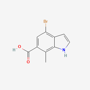 4-Bromo-7-methyl-1H-indole-6-carboxylic acid chemical structure (CAS 1167055-60-8)