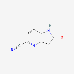 2-Oxo-2,3-dihydro-1H-pyrrolo[3,2-b]pyridine-5-carbonitrile chemical structure (CAS 1167056-59-8)