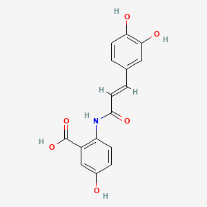 (E)-2-(3-(3,4-Dihydroxyphenyl)acrylamido)-5-hydroxybenzoic acid chemical structure (CAS 116764-15-9)