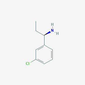 (R)-1-(3-Chlorophenyl)propan-1-amine chemical structure (CAS 1168139-52-3)