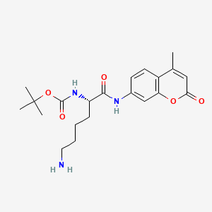 (S)-tert-Butyl (6-amino-1-((4-methyl-2-oxo-2H-chromen-7-yl)amino)-1-oxohexan-2-yl)carbamate chemical structure (CAS 116883-12-6)