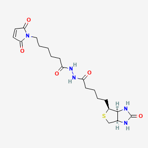 6-(2,5-Dioxo-2,5-dihydro-1H-pyrrol-1-yl)-N'-(5-((3aS,4S,6aR)-2-oxohexahydro-1H-thieno[3,4-d]imidazol-4-yl)pentanoyl)hexanehydrazide chemical structure (CAS 116919-18-7)