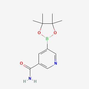 5-(4,4,5,5-Tetramethyl-1,3,2-dioxaborolan-2-yl)nicotinamide chemical structure (CAS 1169402-51-0)
