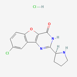 (S)-8-Chloro-2-(pyrrolidin-2-yl)benzofuro[3,2-d]pyrimidin-4(3H)-one xhydrochloride chemical structure (CAS 1169562-71-3)