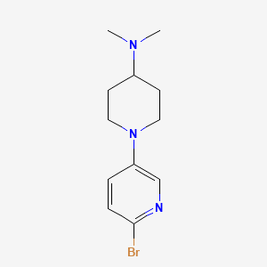 1-(6-Bromopyridin-3-yl)-N,N-dimethylpiperidin-4-amine chemical structure (CAS 1169698-77-4)