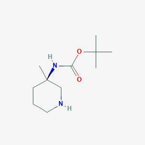 (R)-tert-Butyl (3-methylpiperidin-3-yl)carbamate chemical structure (CAS 1169762-18-8)