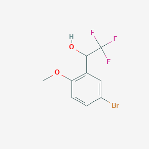 1-(5-Bromo-2-methoxyphenyl)-2,2,2-trifluoroethan-1-ol chemical structure (CAS 1169882-53-4)