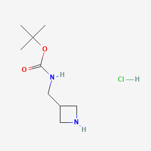 tert-Butyl (azetidin-3-ylmethyl)carbamate hydrochloride chemical structure (CAS 1170108-38-9)