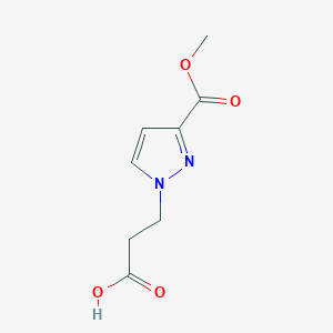 3-(3-(Methoxycarbonyl)-1H-pyrazol-1-yl)propanoic acid chemical structure (CAS 1170227-90-3)