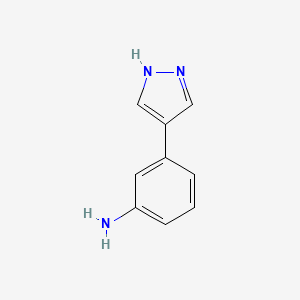 3-(1H-Pyrazol-4-yl)aniline chemical structure (CAS 1170691-45-8)