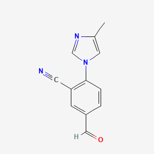 5-Formyl-2-(4-methyl-1H-imidazol-1-yl)benzonitrile chemical structure (CAS 1170735-10-0)
