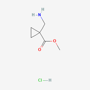 Methyl 1-(aminomethyl)cyclopropanecarboxylate hydrochloride chemical structure (CAS 1170782-90-7)