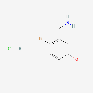 (2-Bromo-5-methoxyphenyl)methanamine hydrochloride chemical structure (CAS 1170783-74-0)