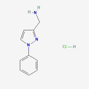 (1-Phenyl-1H-pyrazol-3-yl)methanamine hydrochloride chemical structure (CAS 1170903-85-1)