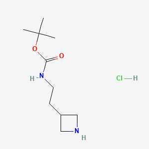 tert-Butyl (2-(azetidin-3-yl)ethyl)carbamate hydrochloride chemical structure (CAS 1170905-43-7)