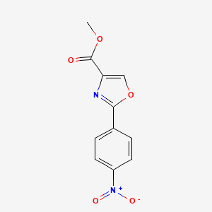 Methyl 2-(4-nitrophenyl)oxazole-4-carboxylate chemical structure (CAS 1171126-87-6)