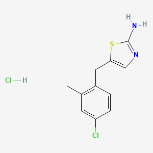 5-(4-Chloro-2-methylbenzyl)thiazol-2-amine hydrochloride chemical structure (CAS 1171404-83-3)