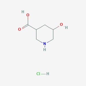 5-Hydroxypiperidine-3-carboxylic acid hydrochloride chemical structure (CAS 1171511-34-4)
