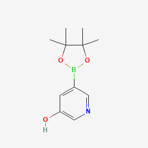 5-(4,4,5,5-Tetramethyl-1,3,2-dioxaborolan-2-yl)pyridin-3-ol chemical structure (CAS 1171891-35-2)