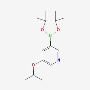 3-Isopropoxy-5-(4,4,5,5-tetramethyl-1,3,2-dioxaborolan-2-yl)pyridine chemical structure (CAS 1171892-42-4)