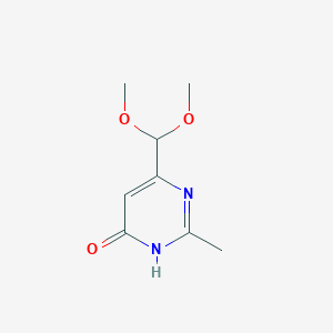 6-(Dimethoxymethyl)-2-methylpyrimidin-4-ol chemical structure (CAS 1171926-69-4)