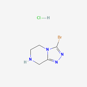 3-Bromo-5,6,7,8-tetrahydro-[1,2,4]triazolo[4,3-a]pyrazine hydrochloride chemical structure (CAS 1172057-73-6)