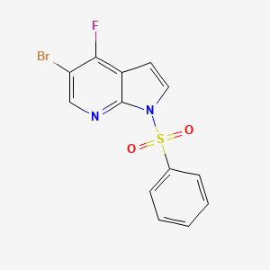 5-Bromo-4-fluoro-1-(phenylsulfonyl)-1H-pyrrolo[2,3-b]pyridine chemical structure (CAS 1172067-98-9)