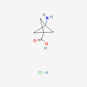 3-Aminobicyclo[1.1.1]pentane-1-carboxylic acid hydrochloride chemical structure (CAS 1172097-47-0)