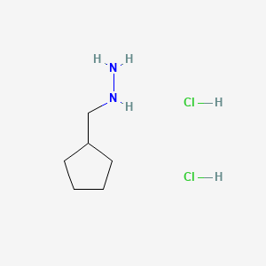 (Cyclopentylmethyl)hydrazine dihydrochloride chemical structure (CAS 1172489-30-3)