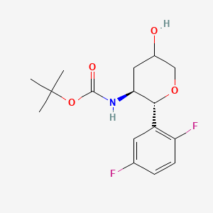 tert-Butyl ((2R,3S)-2-(2,5-difluorophenyl)-5-hydroxytetrahydro-2H-pyran-3-yl)carbamate chemical structure (CAS 1172623-99-2)