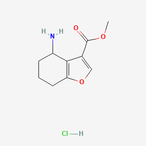 Methyl 4-amino-4,5,6,7-tetrahydrobenzofuran-3-carboxylate hydrochloride chemical structure (CAS 1172813-04-5)