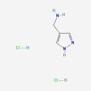 (1H-Pyrazol-4-yl)methanamine dihydrochloride chemical structure (CAS 1172862-88-2)