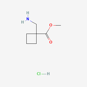 Methyl 1-(aminomethyl)cyclobutanecarboxylate hydrochloride chemical structure (CAS 1172902-07-6)